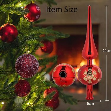 Новорічна верхівка для ялинки червона AIZQYC