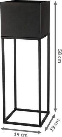 Металева підставка для квіткових горщиків Spetebo, комплект з 2 шт. , чорна, для використання на вулиці - 58 / 37 см - садова колона для рослин з вбудованим горщиком - квітковий стілець, підставка для рослин, тримач для рослин, захищений від атмосферних в