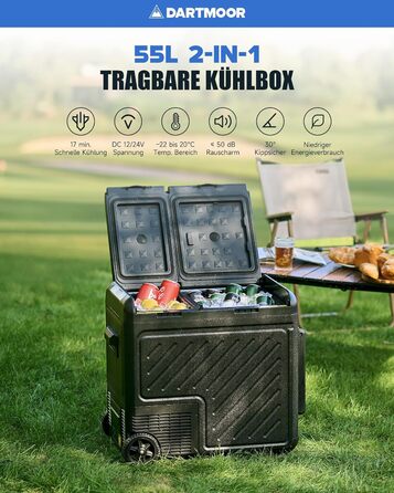 Автомобільний кемпінговий компресор cool box електричний 12/24V 230V автомобільний холодильник двозонний контроль температури доро