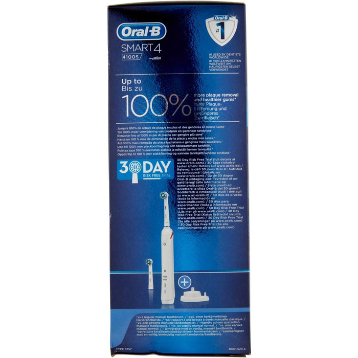 Електрична зубна щітка Oral-B Power Smart 4 4100S біла, 450 г