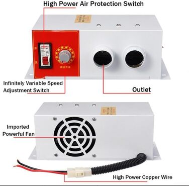Автомобільний обігрівач SPORTARC, портативний автомобільний обігрівач з розморожувачем, автомобільний електричний обігрівач, універсальний автомобільний обігрівач, 900 Вт, подвійні вентиляційні отвори (12 В)