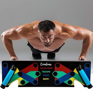 Дошка для віджимань 9 в 1 з ручками, кольорове кодування для домашніх тренувань, домашній фітнес-тренажер, нековзні ручки для віджимань, дошка для віджимань 9 в 1