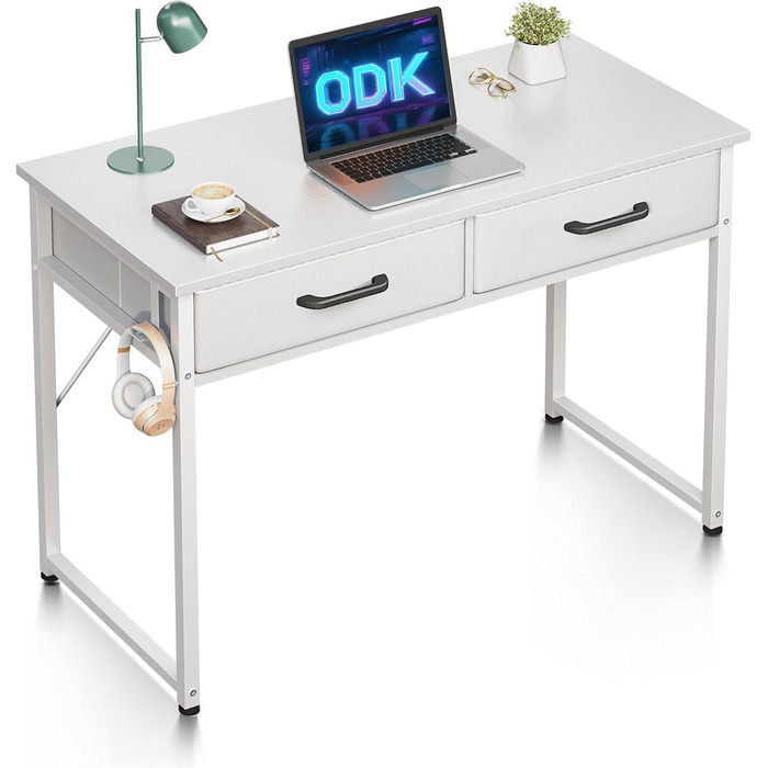 Стіл з 2 шухлядами, маленький стіл з підставкою для навушників, офісний стіл Стіл для ПК офісний стіл для офісу, вітальні, домашнь