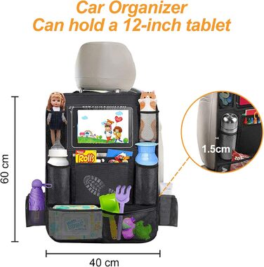 Організатор для захисту спинки автомобіля Newaner з підтримкою декількох кишень, великий органайзер для заднього сидіння автомобіл