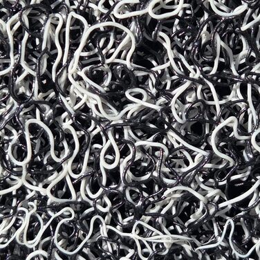 Ультралюксний міцний килимок для дверей, що вловлює бруд, нековзний дренажний вхідний килимок 80 x 50 см вініловий килимок з рулону, брудо- та пилозахист, скребок для вулиці без підкладки та краю, чорно-білий 50 x 80 см (прямокутний)