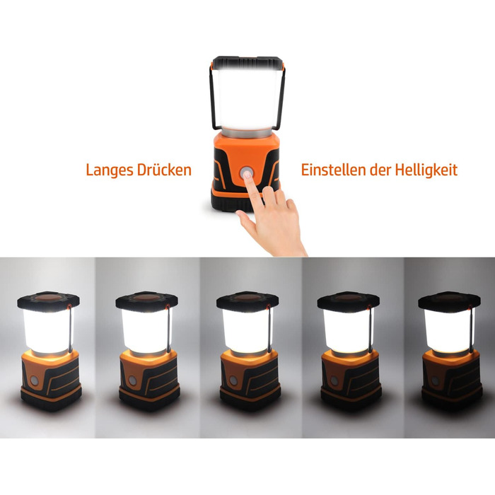 Світлодіодний ліхтар для кемпінгу, суперяскравий 1500 люмен, 4 режими освітлення, прожектор з регульованою яскравістю, аварійний ліхтар на батарейках, підходить для нічних походів, освітлення наметів, надзвичайних ситуацій, відключення електроенергії, 2 ш