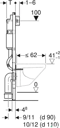Інсталяція для унітазу / унітазу-біде Geberit DuofixBasic Delta 111.153.00.1