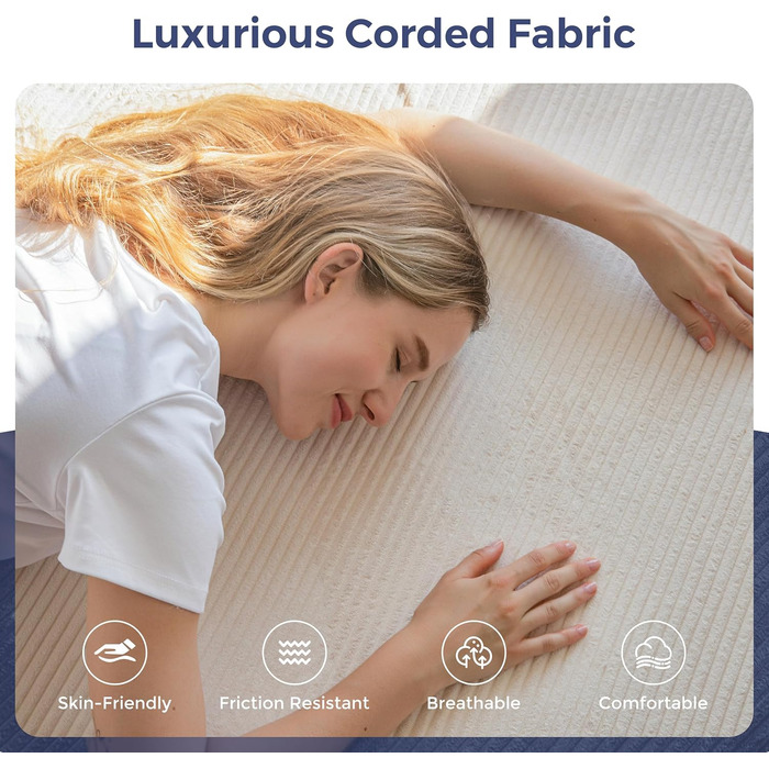 Розкладний диван MAXYOYO, вельветовий диван на підлозі, розкладний диван з підставкою для чашок та декоративними подушками, зручний компресійний диван для вітальні, спальні, кімнати для гостей, кремовий 3-місний