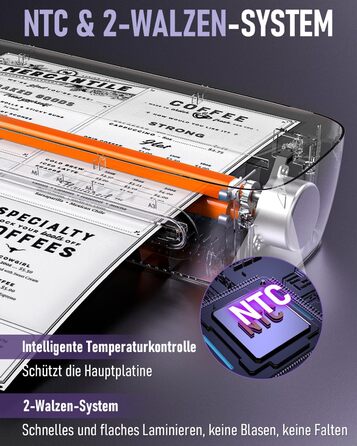 Ламінатор A3 з 30 ламінувальними пакетами, гарячий та холодний ламінатор для паперів A3, A4, A5 та A6, ламінатор 9-в-1 з різаком для паперу та закруглювачем кутів, ламінатор для школи, дому, офісу та файлів (фіолетовий)