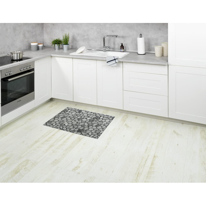Килимок WENKO Sassi Soft з піни, нековзний килимок для підлоги, універсальне використання як килимок для душу, що легко доглядається, та брудовідштовхувальний килимок для кухні, гігієнічний, повітропроникний, можна різати, 50 x 80 см / пластик 80 x 50 см 