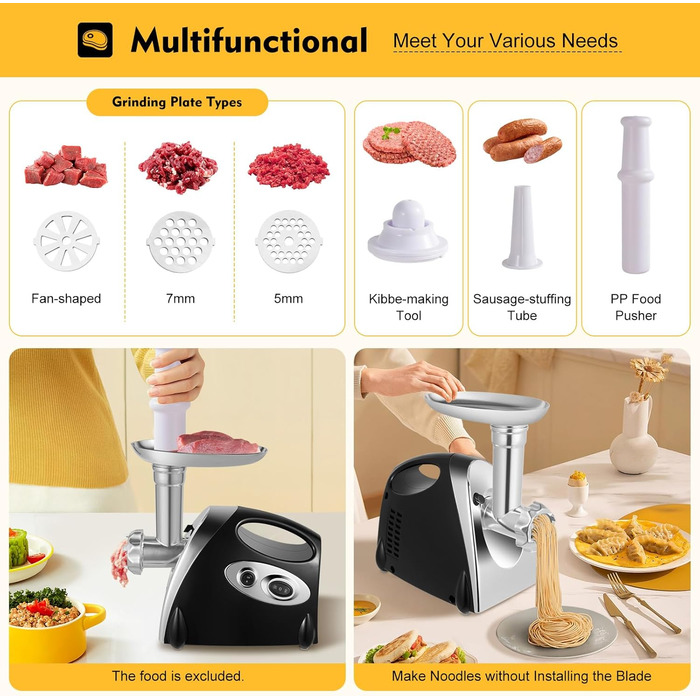 М'ясорубка електрична з нержавіючої сталі 2800 Вт Електрична м'ясорубка ковбаса машина з нержавіючої сталі ковбаса м'ясорубка м'яс