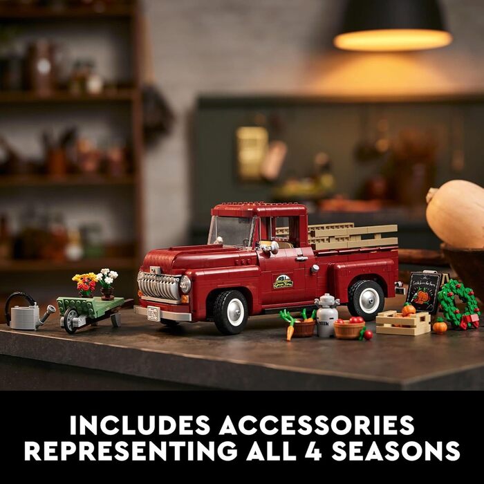 Конструктор Lego Icons Pickup Truck 10290 для дорослих, вінтажна модель 1950-х років із сезонними аксесуарами, творча діяльність,