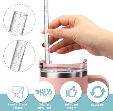 Соломинки-тумблери ALINK 6 для кружок Stanley Adventure Travel вагою 40 унцій, багаторазові соломинки Stanley наддовгих 31 см, 6 у