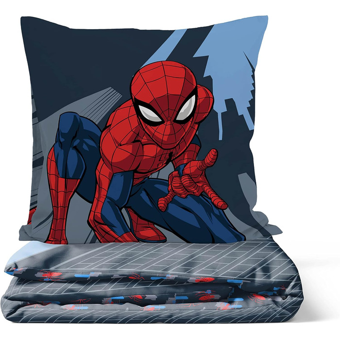 Комплект дитячої постільної білизни Marvel Spiderman City Streets 100 бавовна 135x200 см односпальний розмір - підодіяльник наволо