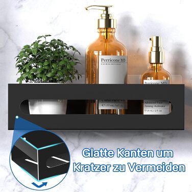 Полиця для душу без свердління, чорна самоклеюча полиця для ванної кімнати, полиця для шампуню та гелю для душу з нержавіючої сталі