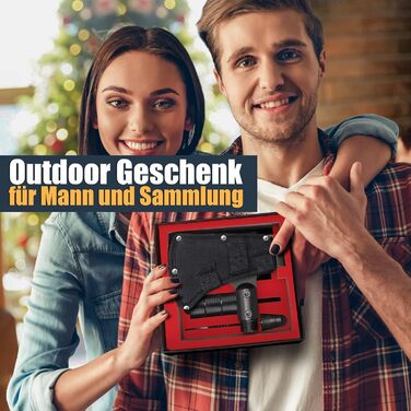 Золотий Птах Axt Survival 9-в-1 Набір для виживання та кемпінгу, гострий туристичний сокира-мультитул з молотком, піхвами, свистком та компасом (41 см)