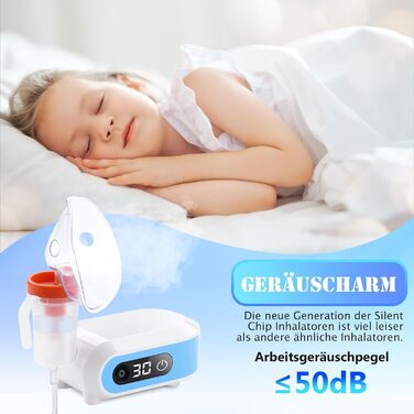 Інгаляційні апарати для дорослих, інгалятор для дітей, компресорний небулайзер зі світлодіодним цифровим дисплеєм і функцією таймера, електричний інгалятор з мундштуком і маскою