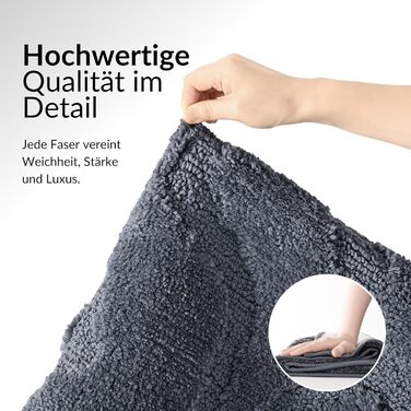 Нековзний килимок для ванної, який можна прати, кольору Vulcanic Grey з підкладкою з TPR, м&39якою мікрофіброю та позачасовим дизайном