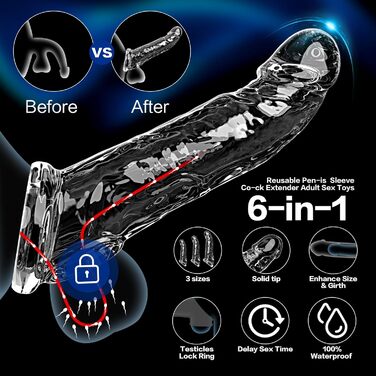 Набір з 3 накладок на пеніс з кільцем для яєчок, кільце для пеніса, секс-іграшка для чоловіків, секс-іграшки для пар, екстремальний накладка для збільшення та подовження пеніса, накладка для пеніса покращує витривалість та чутливість
