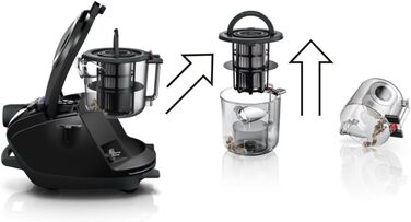 Пилосос без мішка ProSilence Series 8 BGS7MS64, пилосос, безшумний, гігієнічний фільтр, підлогова насадка для паркету, килима, пли