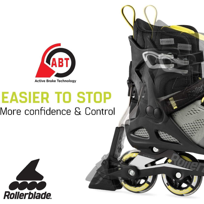 Роликові ковзани Macroblade 80 ABT чоловічі для фітнесу, сріблясті/неоново-жовті, Performance Inline Skates 13 SILVER/ NEON YELLOW