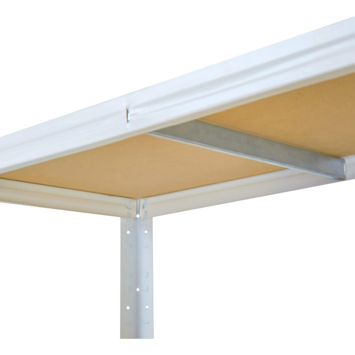 Надміцний домашній стелаж, білий/металевий стелаж з 4 полицями/металевий стелаж для підвалу, гаражний стелаж, стелаж для майстерні або стелаж для зберігання/змішаний металевий стелаж з вантажопідйомністю 175 кг В 155см / Ш 120см / Г 45см, 155x120x45