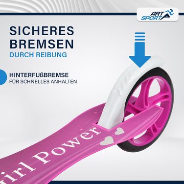 Самокат з великими колесами та ременем для перенесення - для дітей від 3 років - 4 дизайни 88 x 27 x 106 см рожевий