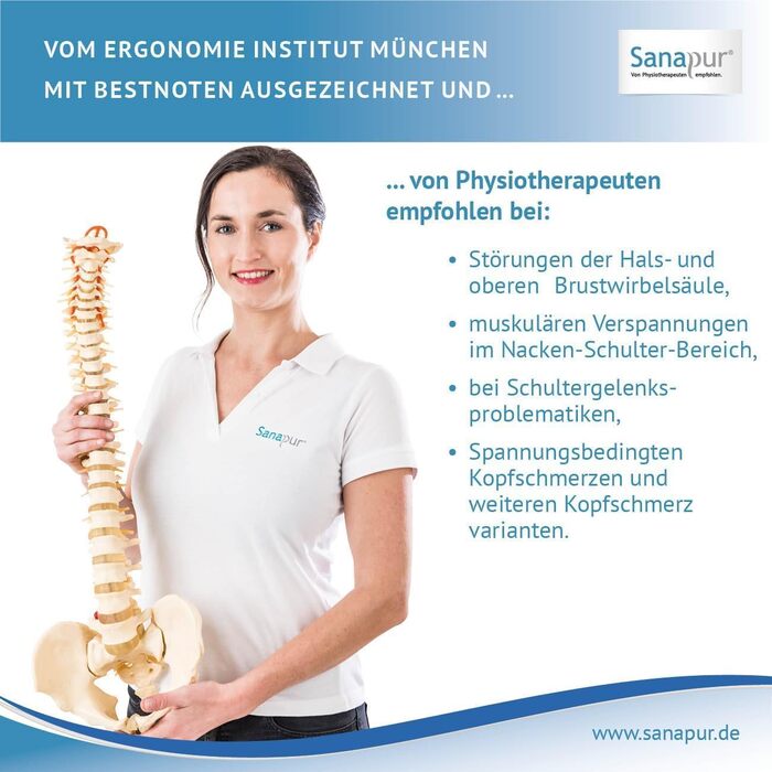 Оригінальна подушка Sanapur 4.0 - Варіант MED - Ортопедична подушка для сну на боці, виготовлена в Німеччині з віскопіни/м&39якої піни