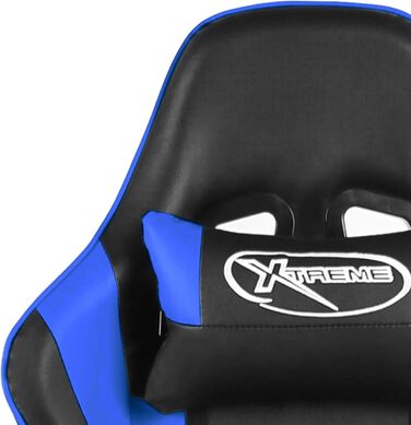 Поворотне ігрове крісло, синій ПВХ, офісне крісло, масажне ігрове крісло для ПК, ігрове крісло для дорослих