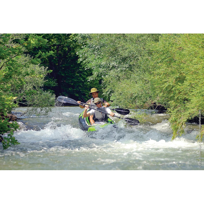 Надувний каяк Sevylor Yukon, канадське каное Надувний каяк Sevylor Yukon, двомісний складний каяк, включаючи сумку, манометр та плавник, 382 x 98 см