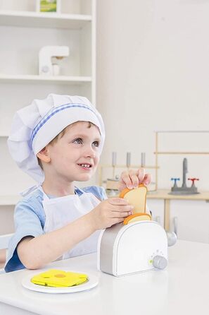 Маленький набір для сніданку &quotдитяча кухня&quot з дерева, в тому числі тостер з важільною функцією, для дітей від 3 років, 105