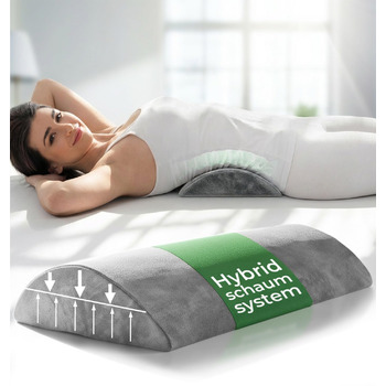 Ергономічна подушка для поперекової опори WELL B4 для ліжка та дивана - Поперекова опорна подушка для підтримки спини лежачи - Подушка для лордозу поперекового відділу хребта - Подушка для підтримки спини, Поперекова опорна подушка - СІРА