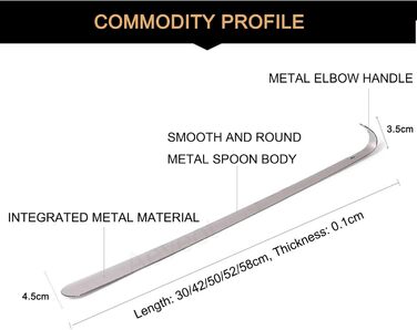 Довгий шнурок з нержавіючої сталі, зручний портативний підйомник для взуття, з міцною ручкою, багаторозмірний ріжок для взуття відповідає різним потребам сім'ї 50