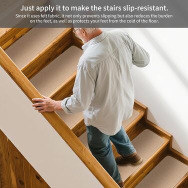 Килимки для сходів, 15 шт. , самоклеючі килимки для сходів з масиву дерева, плитки, мармуру, протиковзкий килимок для сходів, звукопоглинальний, прямокутний килимок для сходів 70x22 см (бежевий)