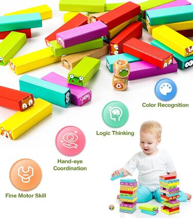 Іграшки Pourbibibi для хлопчиків і дівчаток від 3 4 5 років дерев&39яна іграшка хитка вежа Настільна гра для дітей та сім&39ї Наст