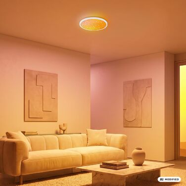 Стеля LED-світильник BRILONER AuraGlow з диммером та фоновим підсвічуванням, чорний/білий, 37,5 см