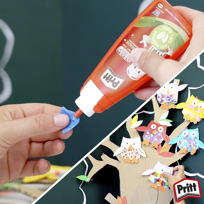 Універсальний клей Pritt, швидковисихаючий клей з легким нанесенням, рідкий клей без розчинників для дітей, білий клей для рукоділля 6x100 г для багатьох матеріалів для рукоділля, 9H PAKA2