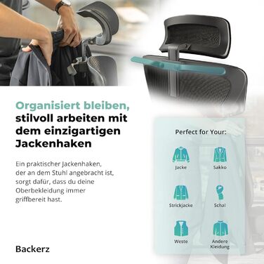 Ергономічне офісне крісло - Офісні крісла 150 кг, сертифіковані TV та NEN 1335 - Офісний стілець - Крісло - Ергономічне офісне крісло - Комп&39ютерне крісло з регульованою висотою та зручне для спини - Чорне