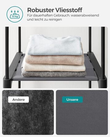 Портативна шафа для зберігання SONGMICS з підвісною штангою, складна, гардероб, спальня, кабінет, 140 x 43 x 174 см, сірий RYG02GY