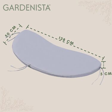 Підставка для бананів Gardenista Curved Вуличні килимки для лавок для приміщень Водовідштовхувальна подушка для садової лави нековзна подушка для лавки Міцна подушка для крісла, подушка для лавки, яку легко чистити (сіра)