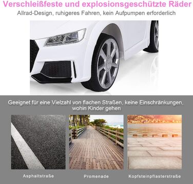 Дитячий автомобіль COSTWAY 12V Audi з пультом дистанційного керування 2.4G, 3-швидкісний електромобіль 2,5-5 км/год з MP3, клаксон