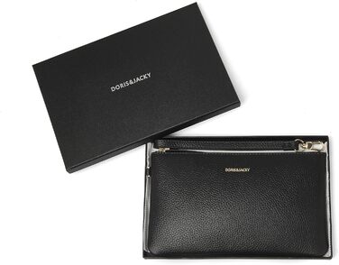 Дорис і Джекі Клатч на зап'ястя -005, Натуральна шкіра, Чорний