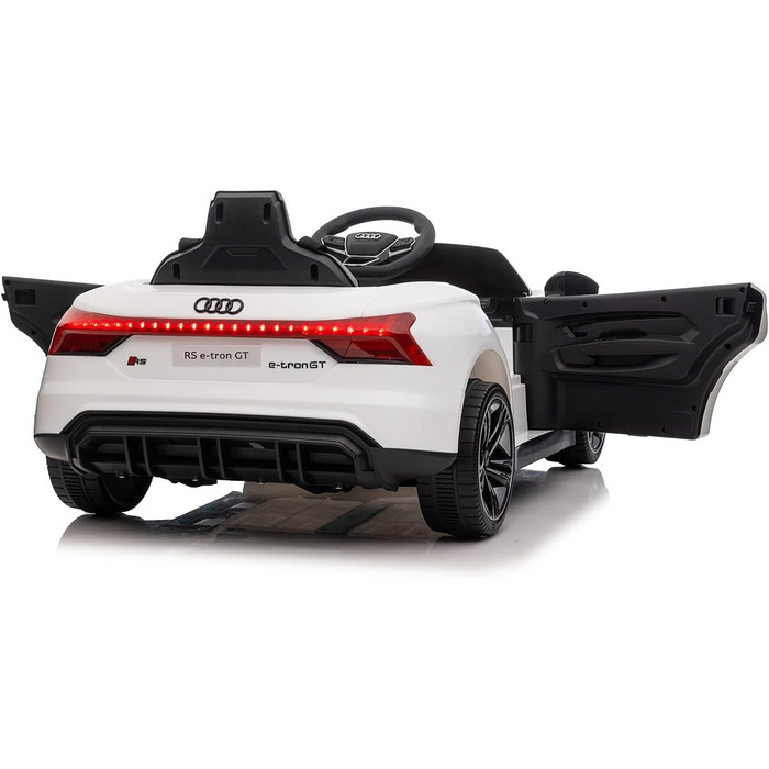 Дитячий автомобіль - Електромобіль Audi RS E-Tron - ліцензійний - акумулятор 12V7AH та 4 двигуни - 2,4Ghz MP3 шкіра Єва (Біла) Біл