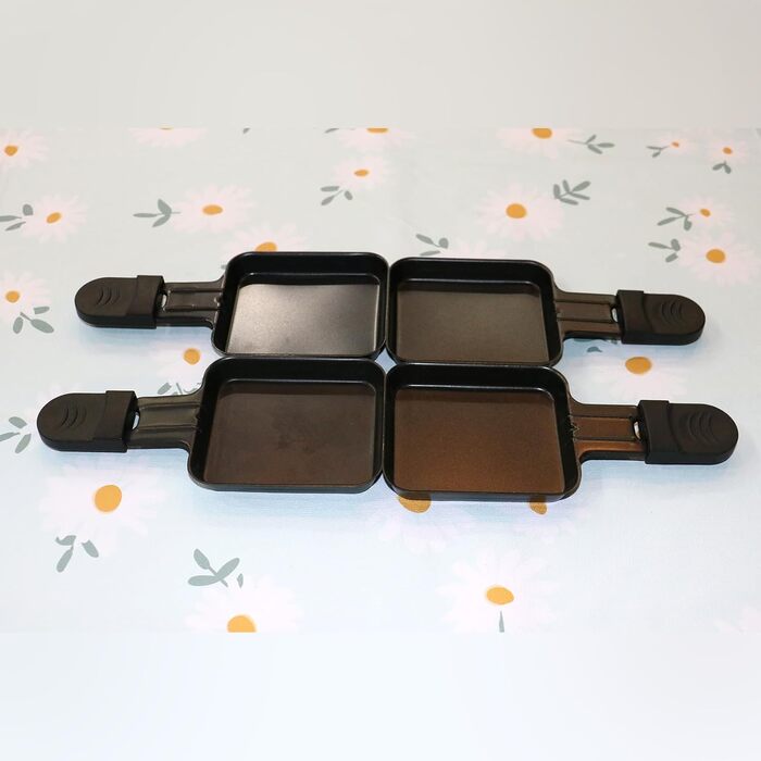 Сковороди для раклету HengBO для аксесуарів для гриля для раклету, сковороди для раклету з антипригарним покриттям, 4 шт. и 4 квадратних сковороди для раклету