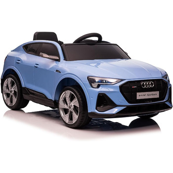 Дитячий транспортний засіб - електромобіль Audi E-Tron - ліцензійний - акумулятор 12V7AH та 4 двигуни - 2.4Ghz MP3 шкіра Єва (сині