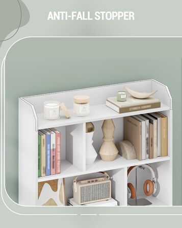 Книжкова полиця Hzuaneri, з 7 полицями, полиця для зберігання, окремостояча полиця, для вітальні, офісу, спальні, 24 x 80 x 199 см, білий BC32803 шт. Білий 24 x 80 x 199 см