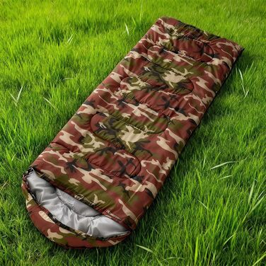 Спальний мішок для дорослих Теплий для кемпінгу Портативний та теплий спальний мішок - для піших прогулянок, трекінгу, виживання, зими та осені, автомобільних подорожей, камуфляжу