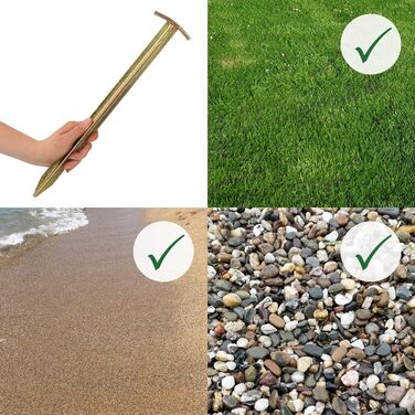 Ваш GEAR 8 x Кілочок для намету TT 400 Набір сталевих кілочків Т-подібного профілю 400 x 80/25 x 20 мм