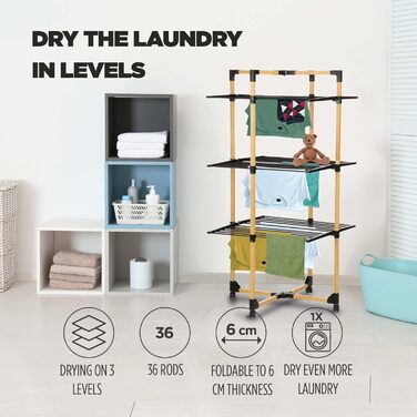 Складана сушильна машина для білизни I Сушіння на декількох рівнях I Сушильна стійка 69x136x69 см I До 20 кг білизни I Сушильна ма