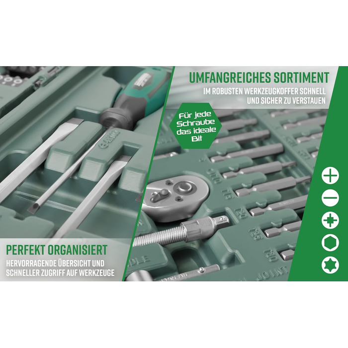 Універсальний набір інструментів Brder Mannesmann, у складному кейсі M29085 Одинарний